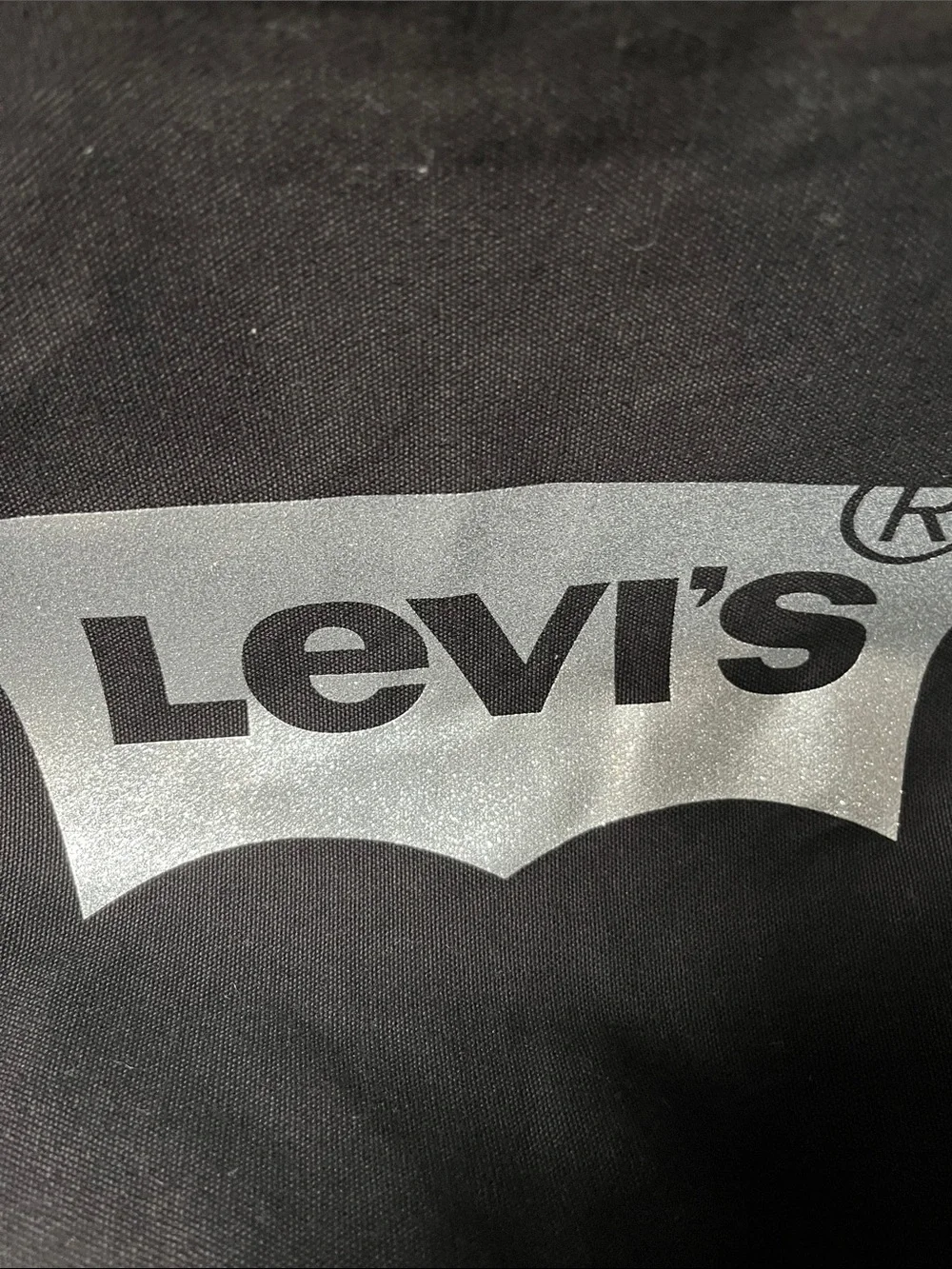 Levi's Black Canvas Messenger Tote with Silver Logo